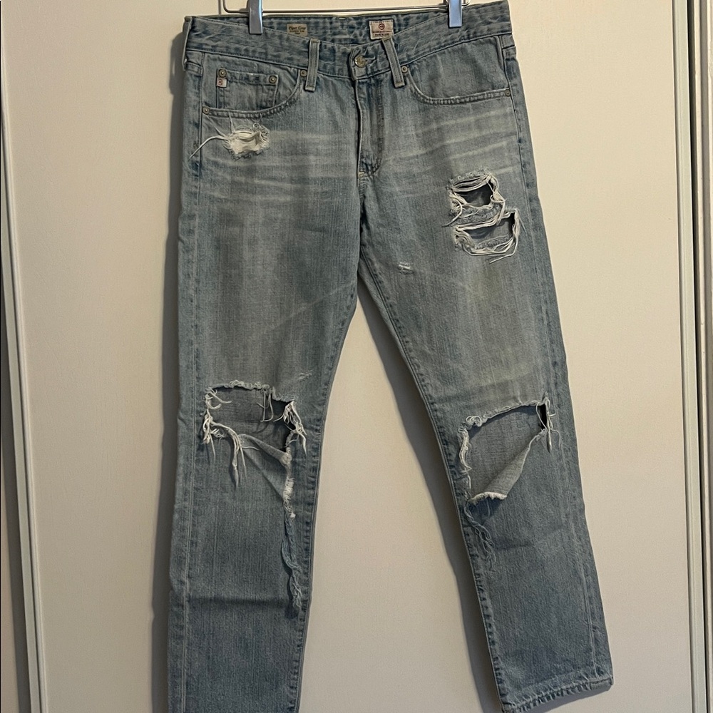 Adriano Goldschmied Piper crop Slouchy Slim Jeans distressed Size 29 straight